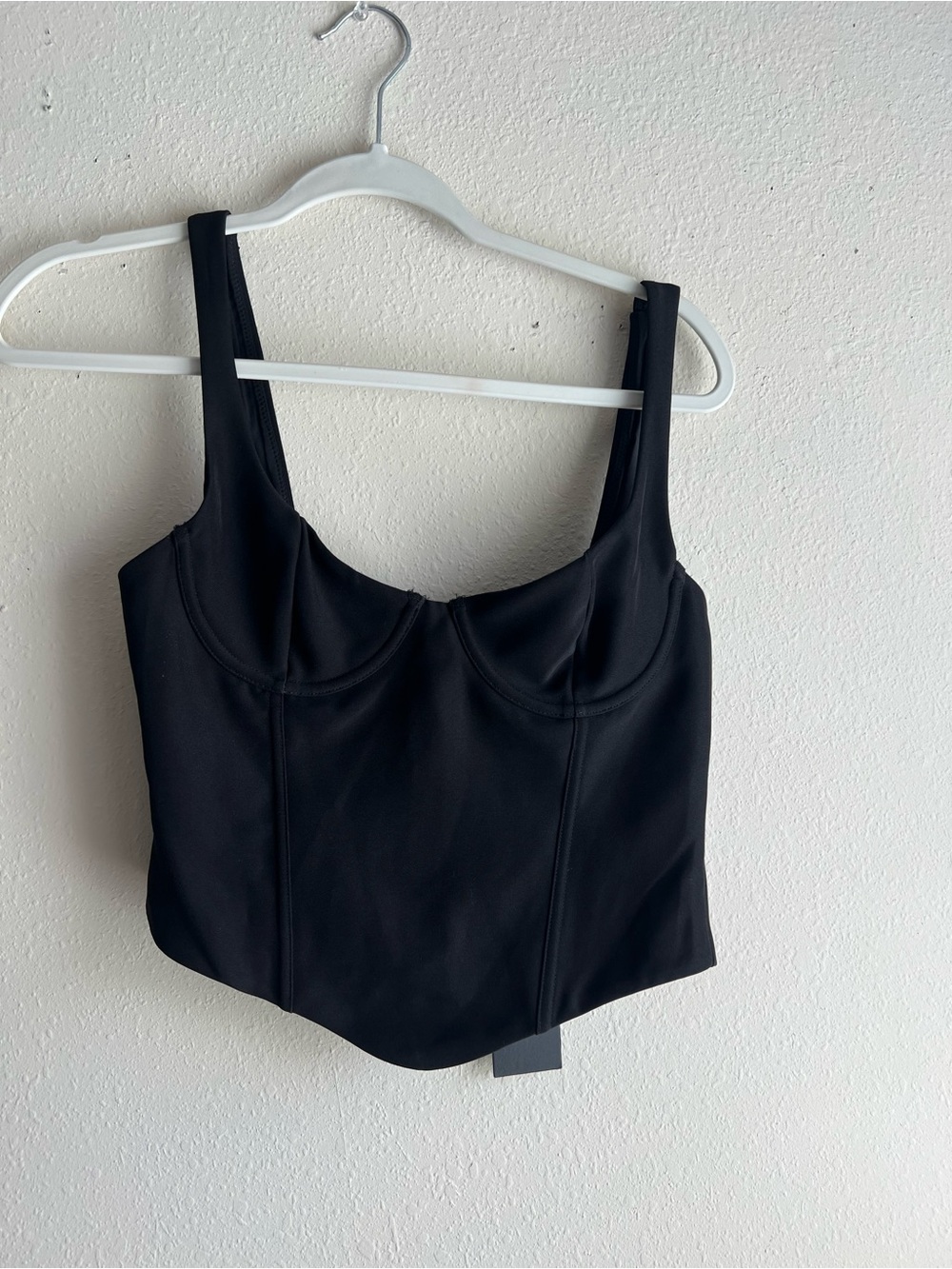 White Fox Boutique Black Lace-Up Bustier Top